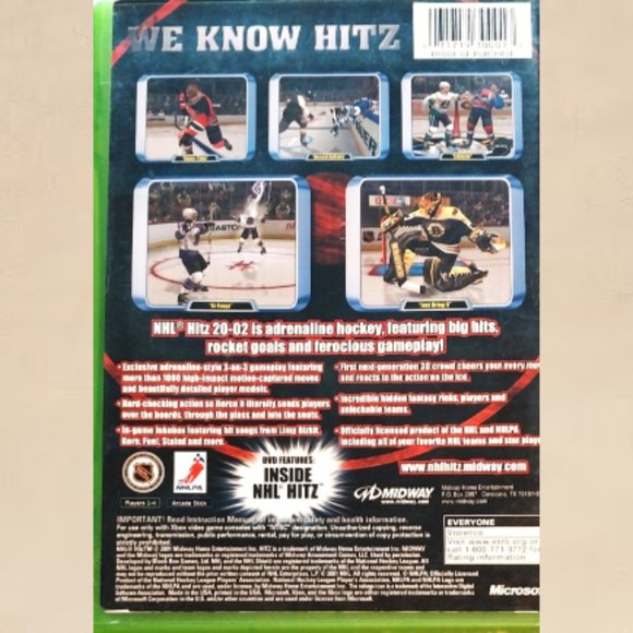NHL Hitz 20-02 Microsoft Original XBOX Game 2001 Black Box, Case Manual Included - Picture 2 of 6